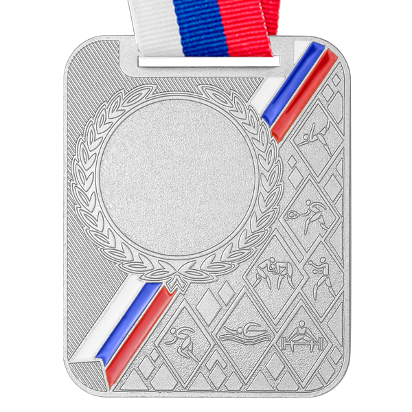 фото Медаль MZP 549-65/SM (65х48мм, D-25мм, s-2,5мм) с лентой