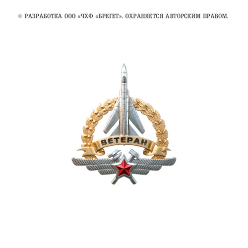 фото 5иас Знак "Ветеран ИАС ВВС России", латунь с серебрением