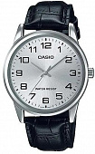 фото Часы наручные мужские "CASIO" стальной циферблат кожаный ремешок